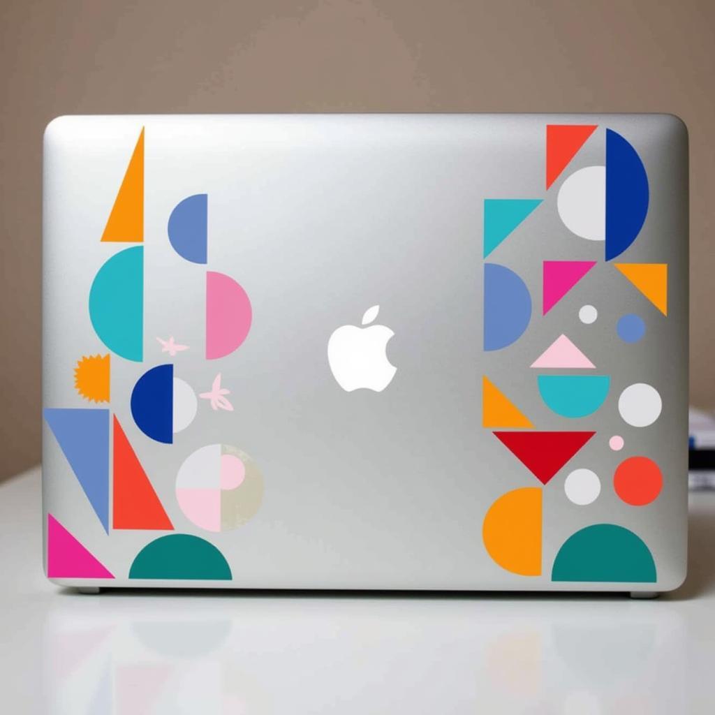 Geometric Art Decals on Laptop