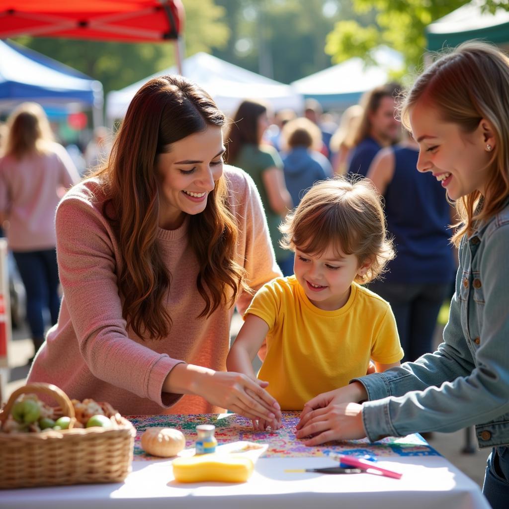 Family enjoying the festivities at Lake County Arts and Crafts Fair