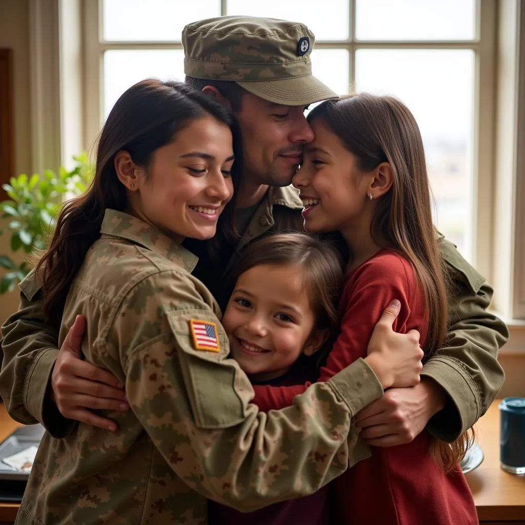 American soldier reunites with family