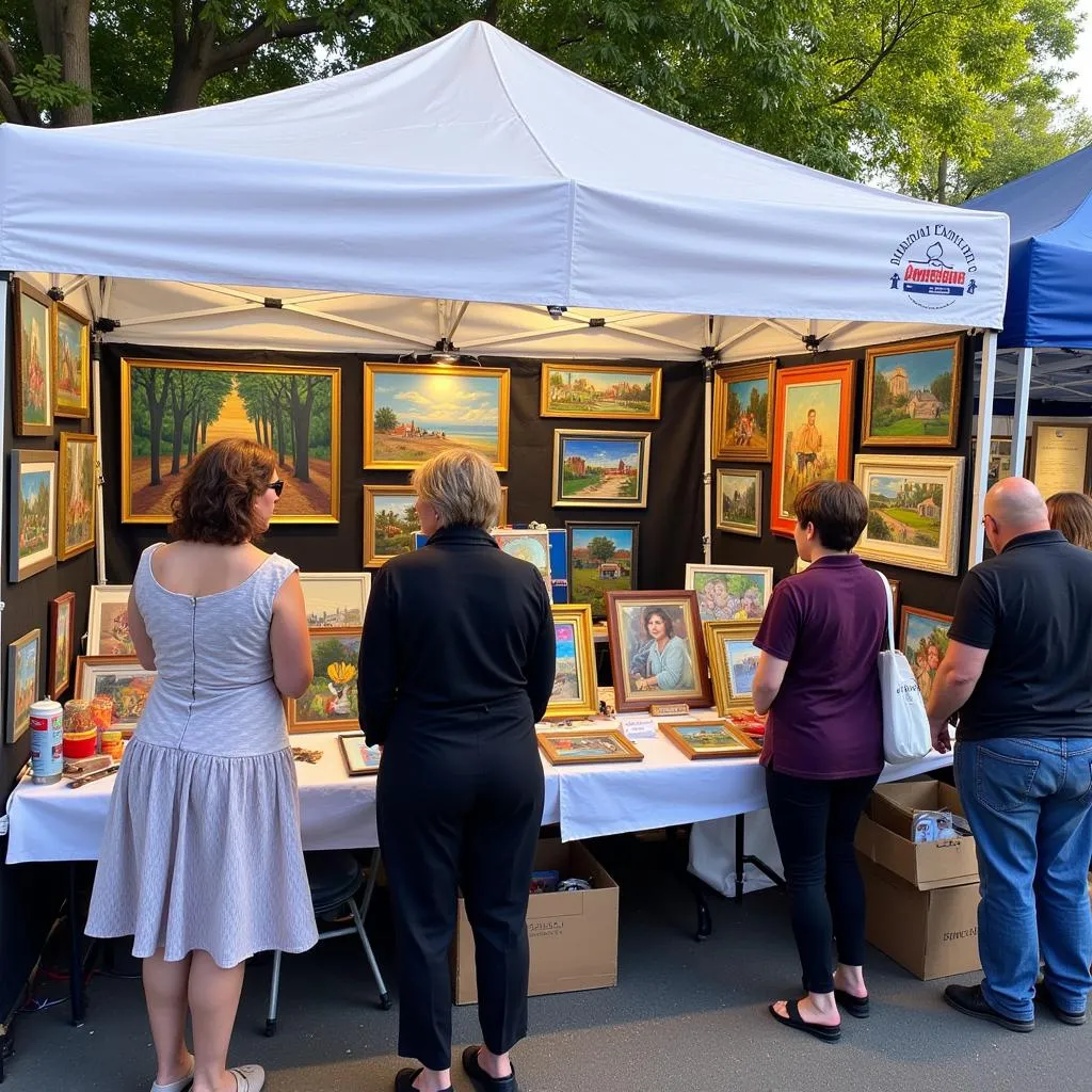 Gian hàng triển lãm tranh vẽ dầu tại Art in the Park Los Altos