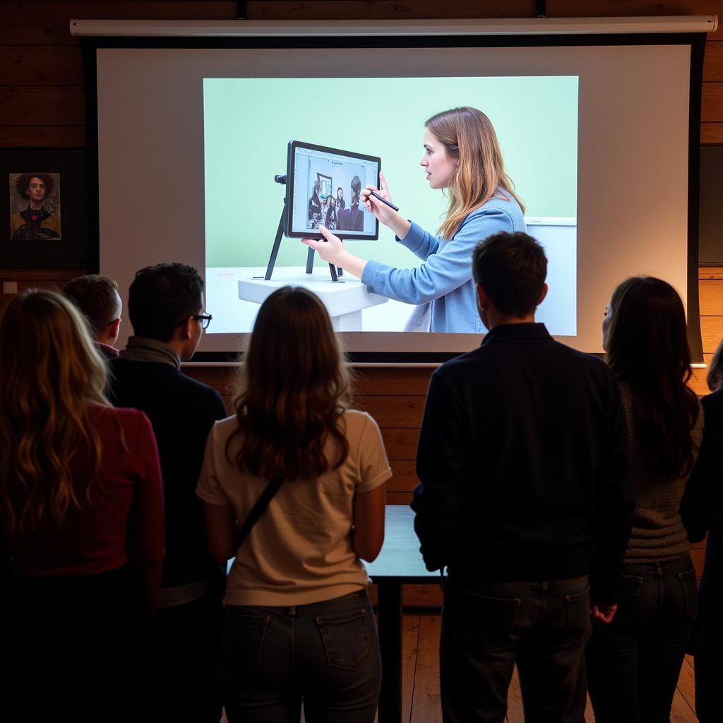 Artist Giving a Digital Art Demonstration at Gig Harbor Art Festival