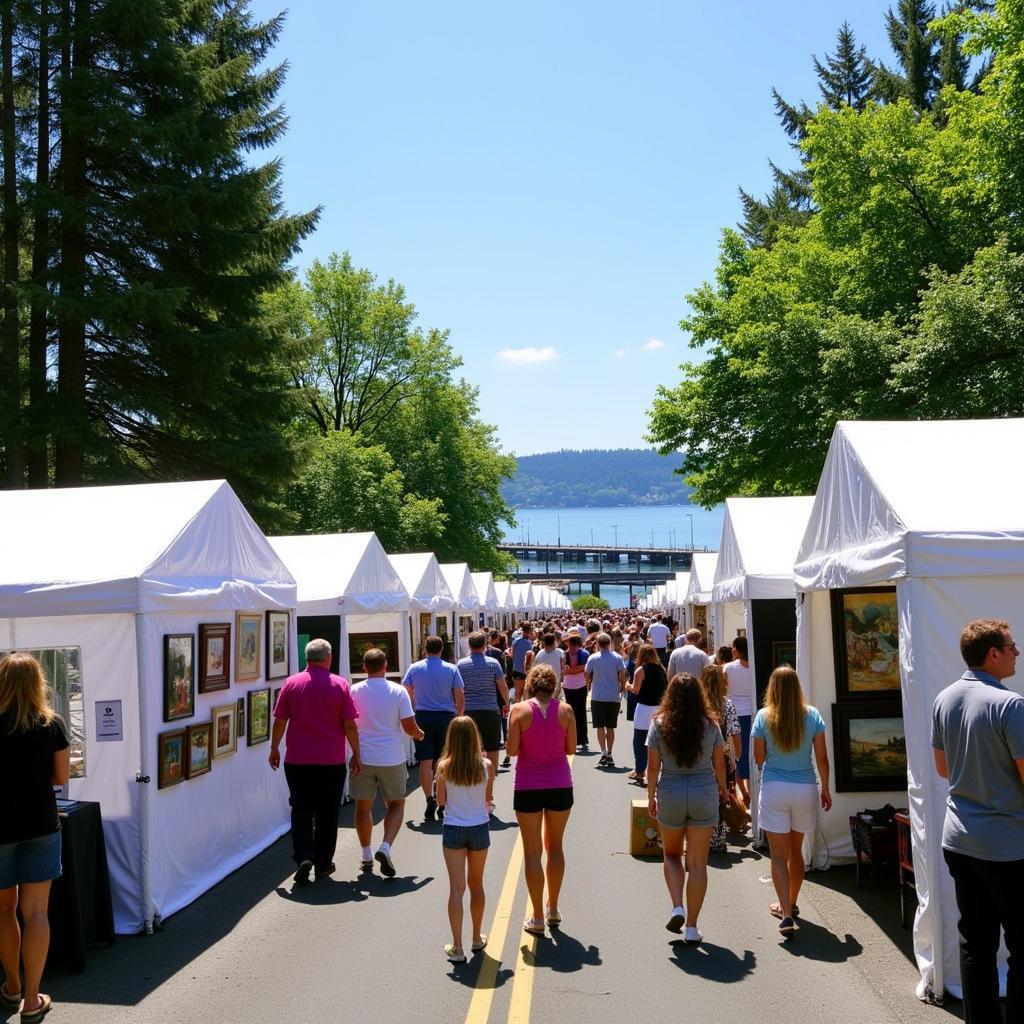 Visitors Enjoying the Art at Gig Harbor Art Festival