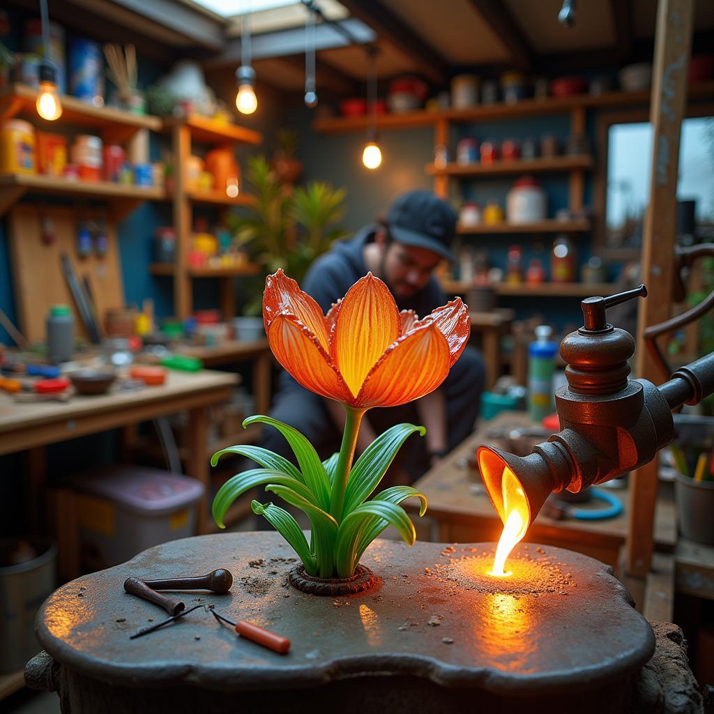 Glass flower art studio