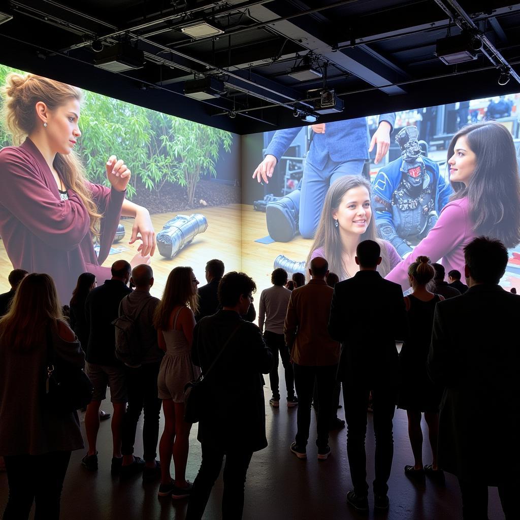 Glencoe Art Fair Visitors Admiring Digital Art Installation