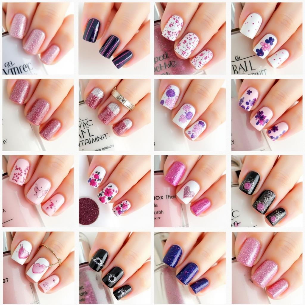 Glitter Nail Art Pen Designs