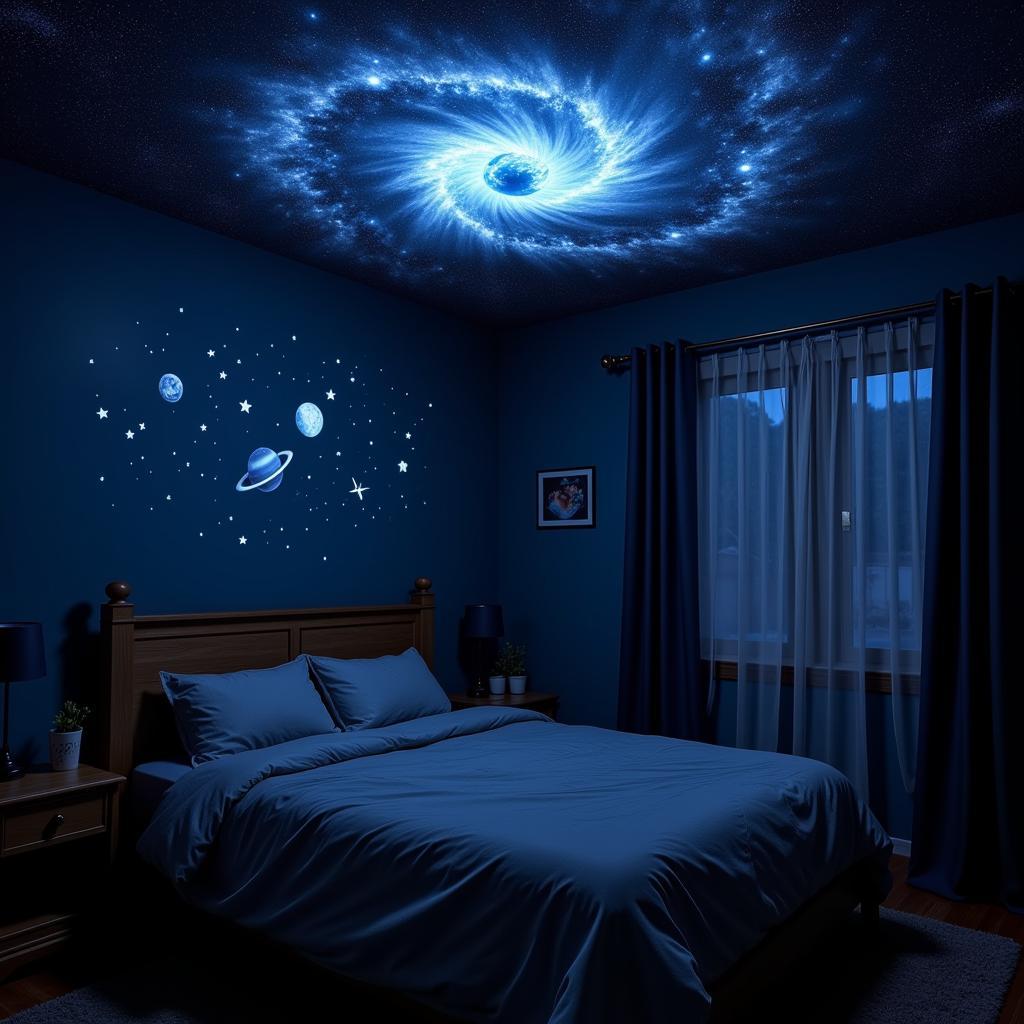 Glow-in-the-Dark Space Wall Art Stickers for Bedroom