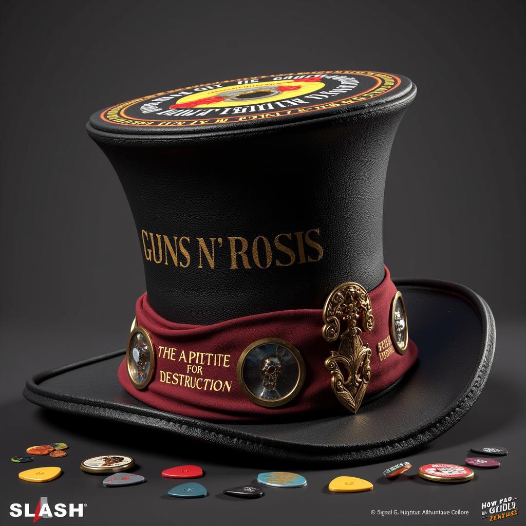 3D model of Slash's signature top hat with a Guns N' Roses twist