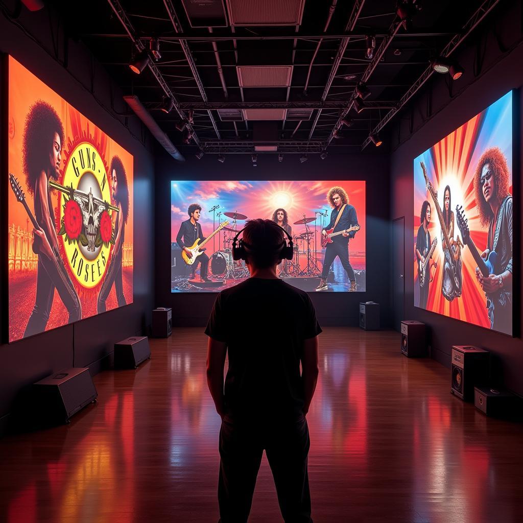 Virtual reality experience showcasing GNR-inspired digital art