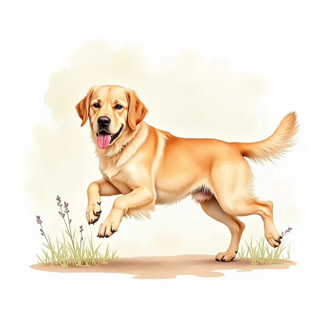 Golden Retriever Watercolor Print: Soft and Romantic