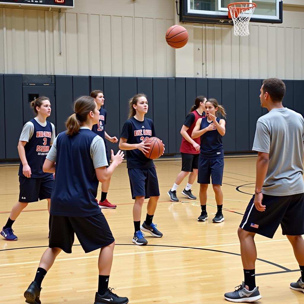 Gordon Fine Arts and Sports Academy basketball team practicing