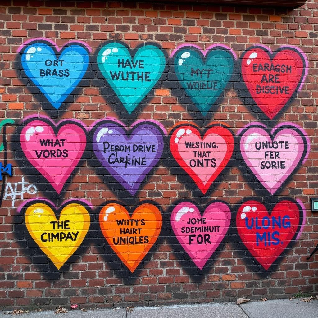 Graffiti Hearts Wall Art