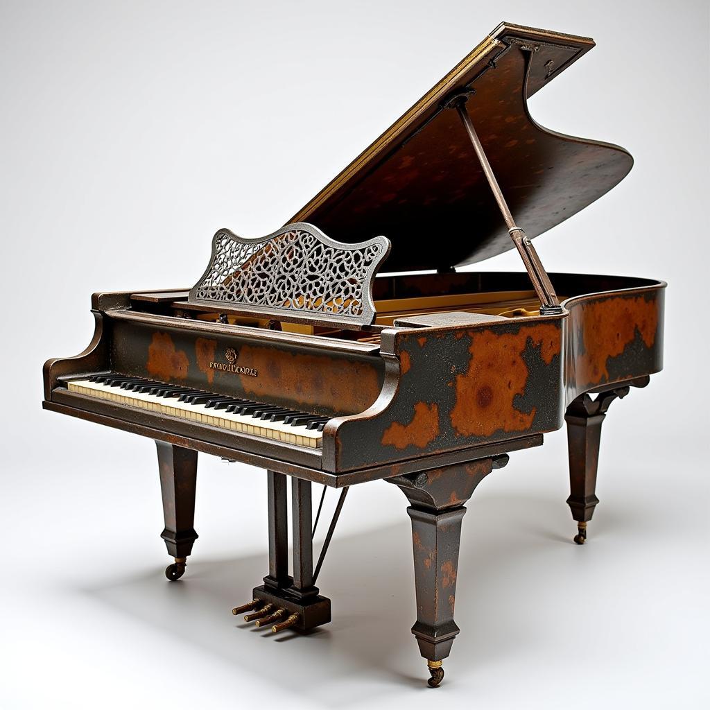 Grand Piano Sculpture Made of Recycled Materials