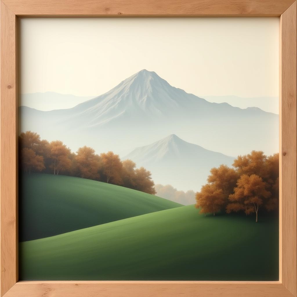 Green and Brown Landscape Wall Art