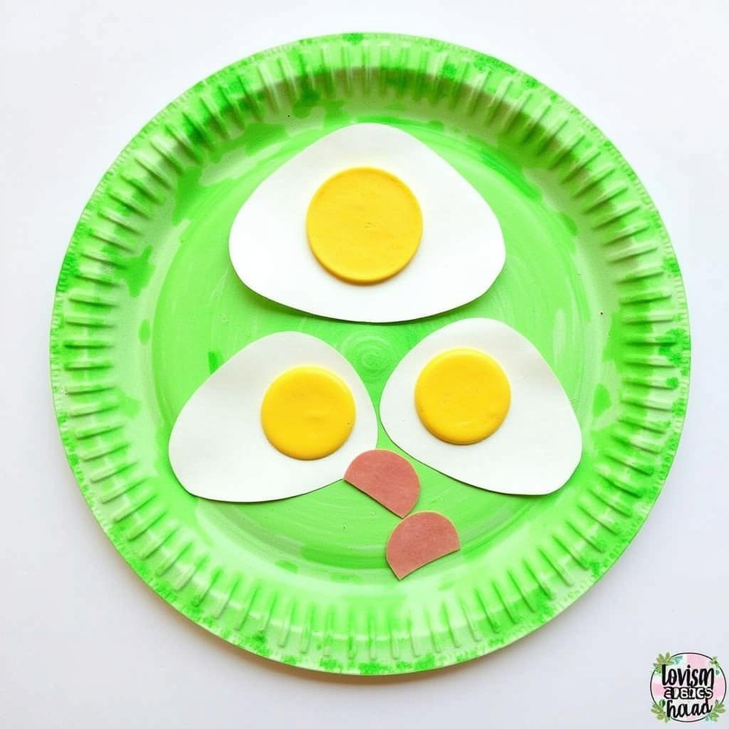 Green Eggs and Ham Paper Plate Craft