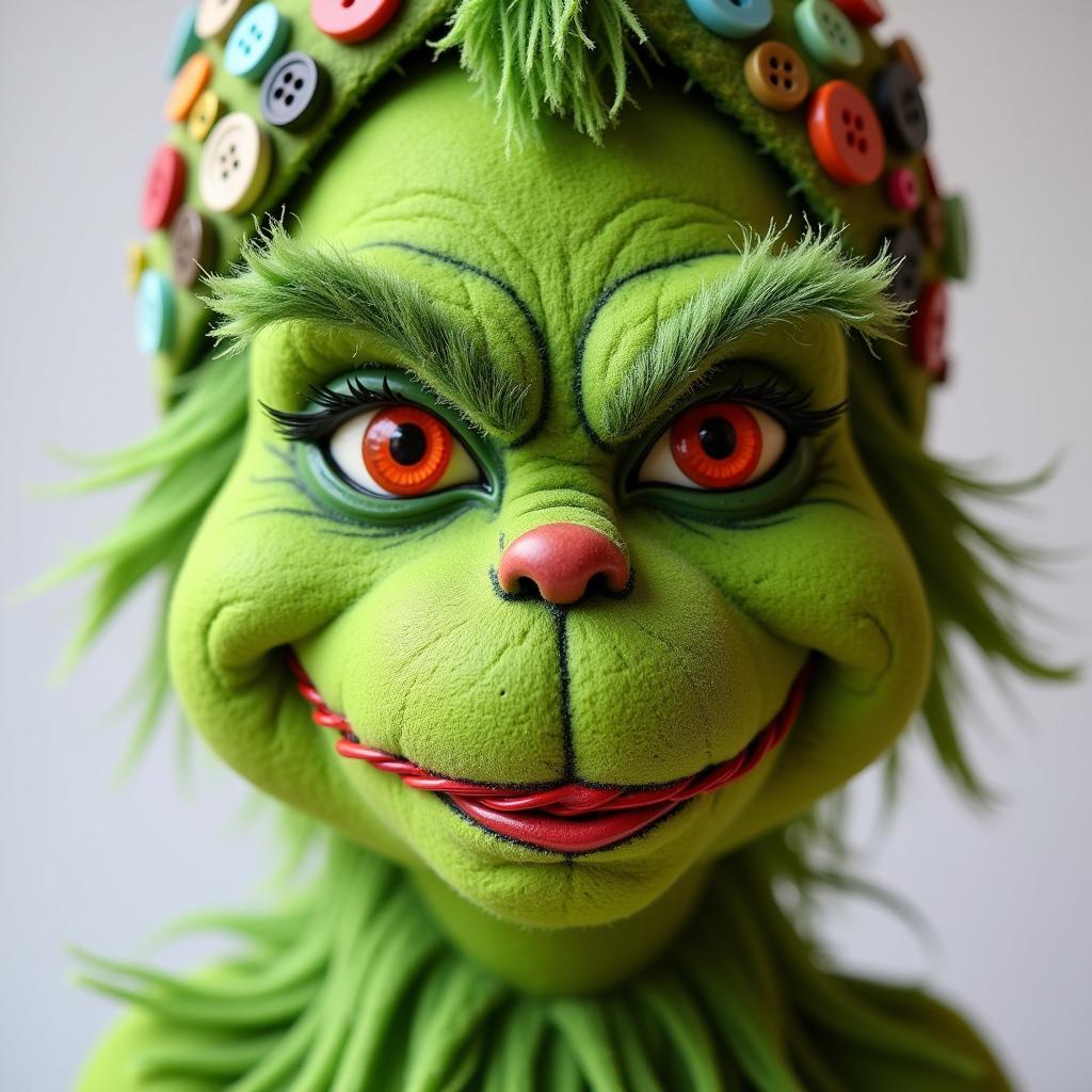 Grinch Mixed Media Sculpture