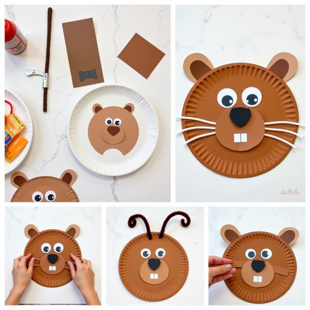 Adorable Groundhog Paper Plate Craft