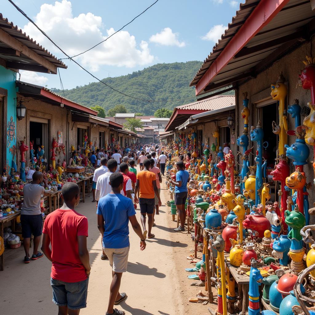 Haitian Metal Art Sculpture in Market