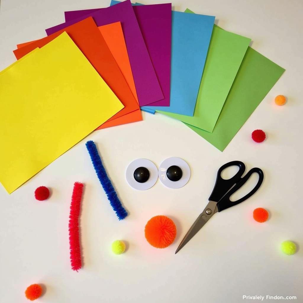 Colorful art supplies for toddler Halloween crafts