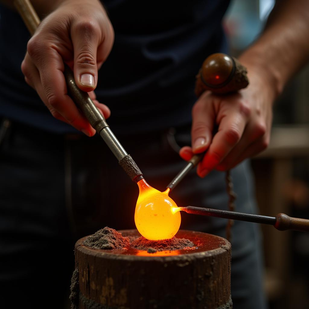 Artisan Creating Hand-Blown Glass