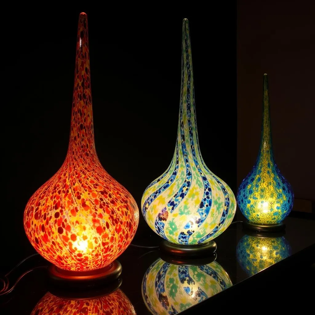 Hand-blown glass table lamps, a testament to artistry and craftsmanship