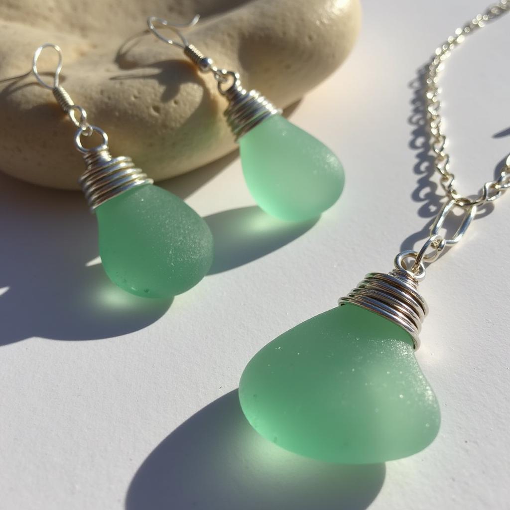 Handcrafted Sea Glass Jewelry: Necklaces and Earrings