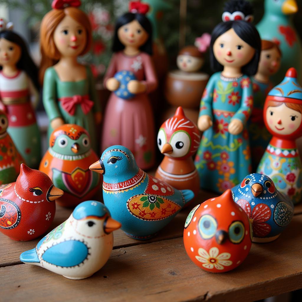 Handmade Folk Art Ornaments: A Collection of Colorful, Intricately Detailed Pieces