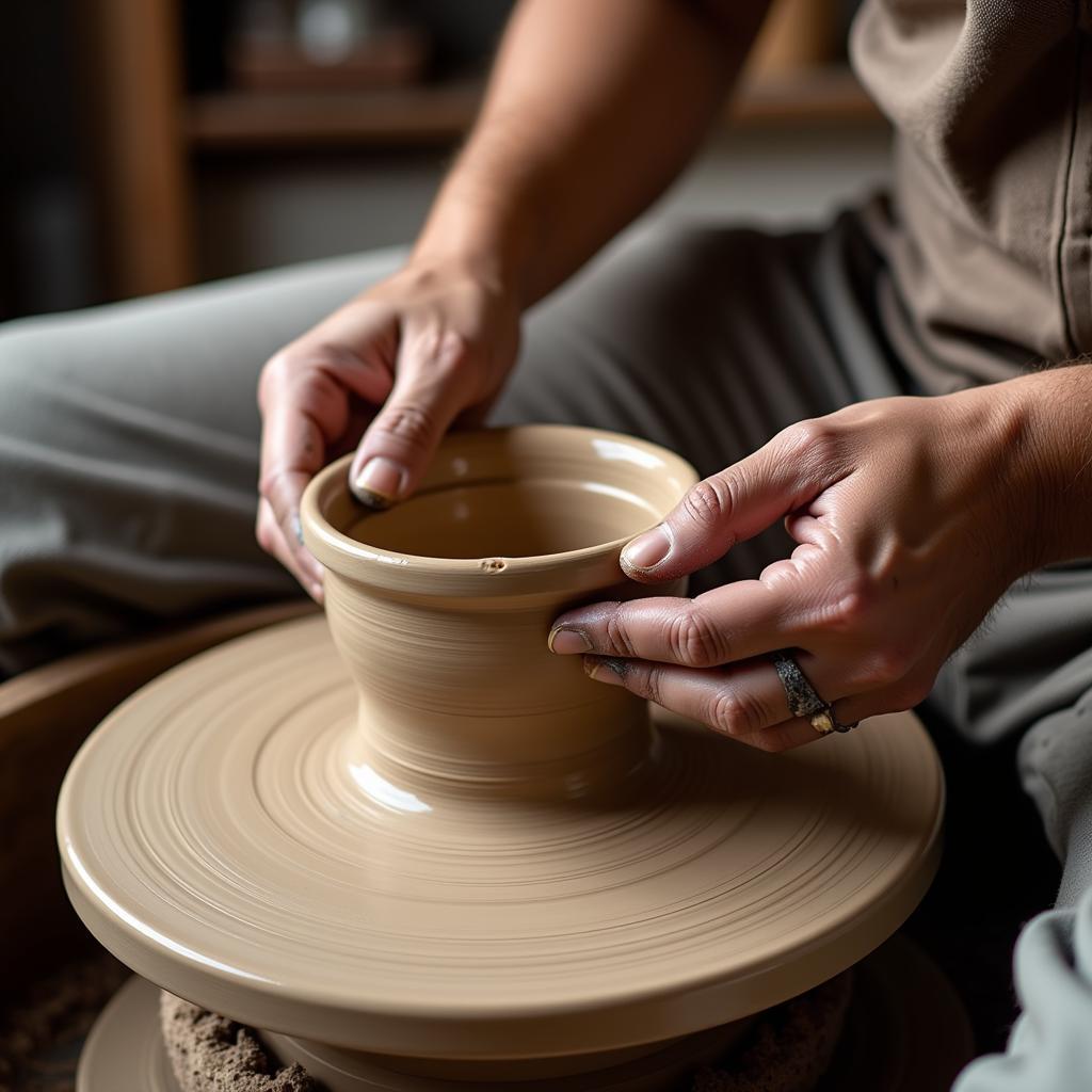 Artisan Crafting Handmade Pottery