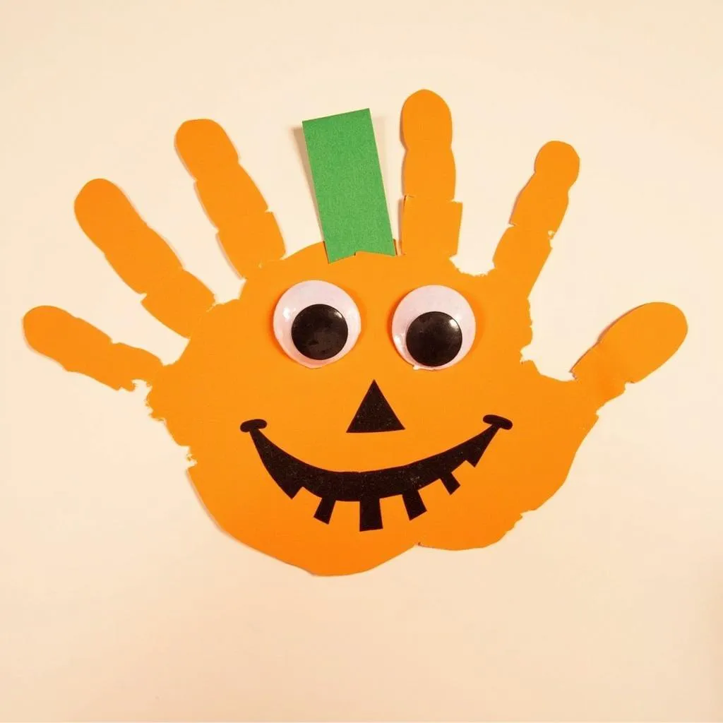 Handprint Art Pumpkin