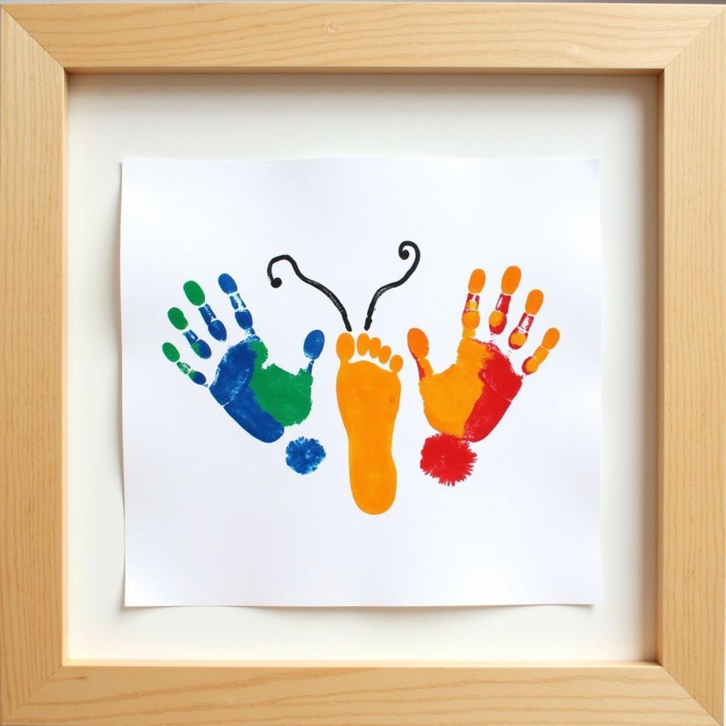 Father's Day Handprint and Footprint Art: Colorful Butterfly