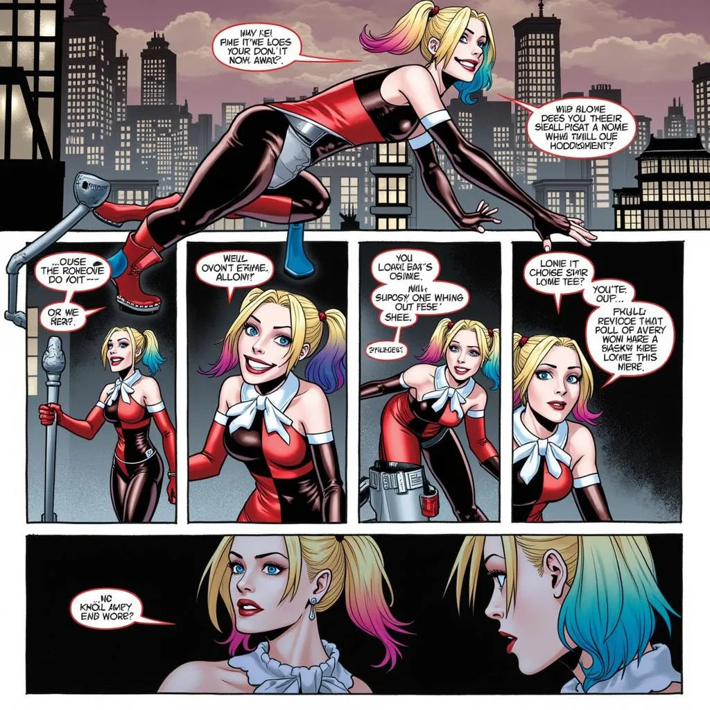 Harley Quinn in comic book art