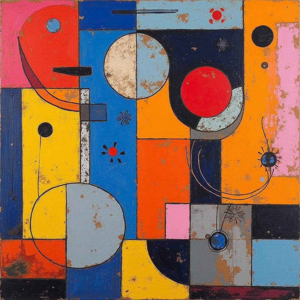 Harold Balazs Abstract Painting: Geometric Forms and Dynamic Movement