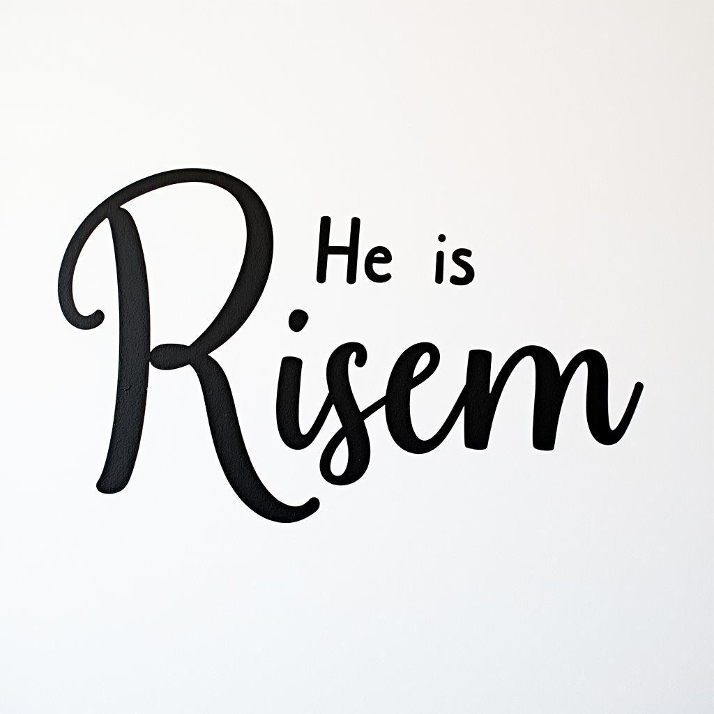 Modern Calligraphy He Is Risen Wall Decor