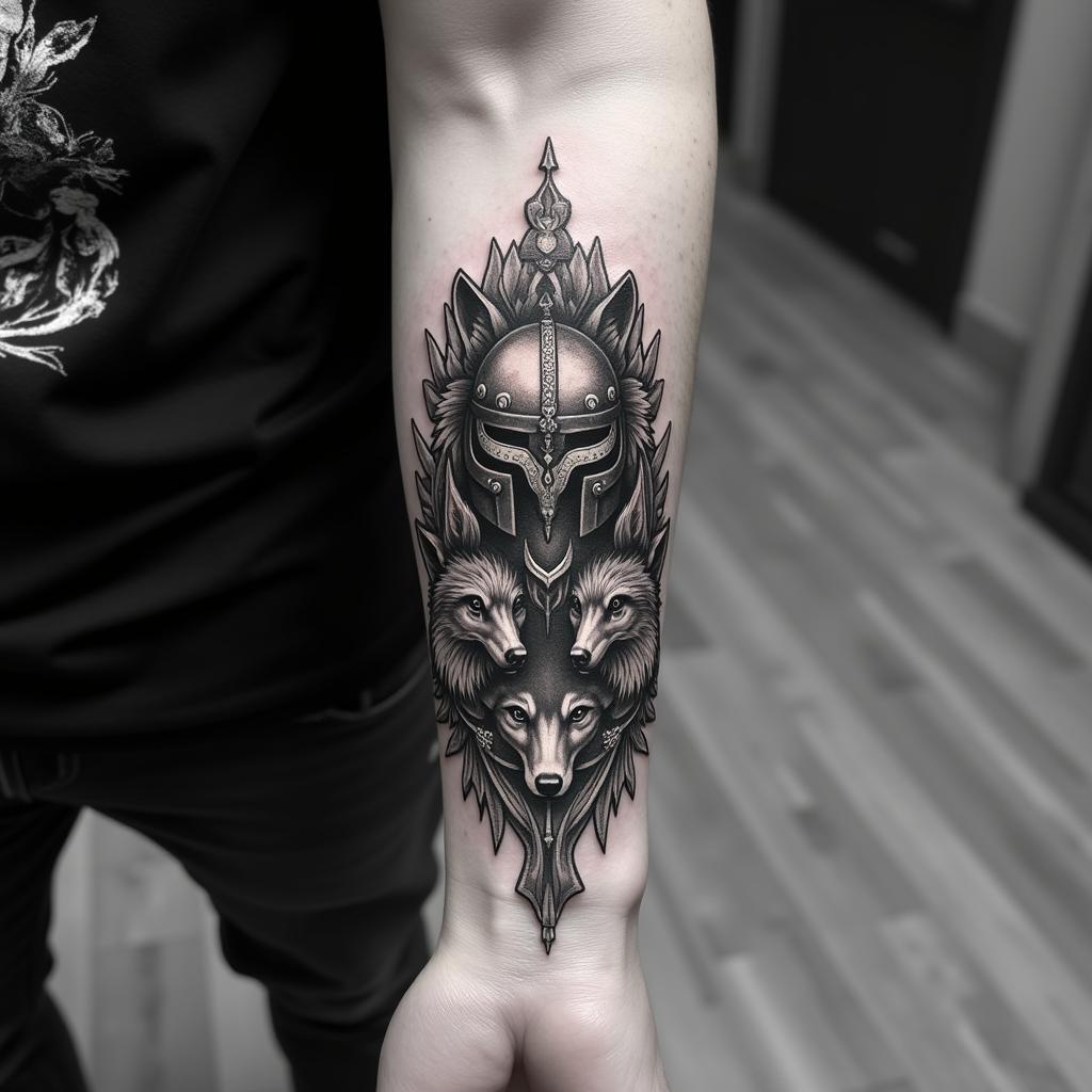 Helm of Awe Tattoo on Forearm