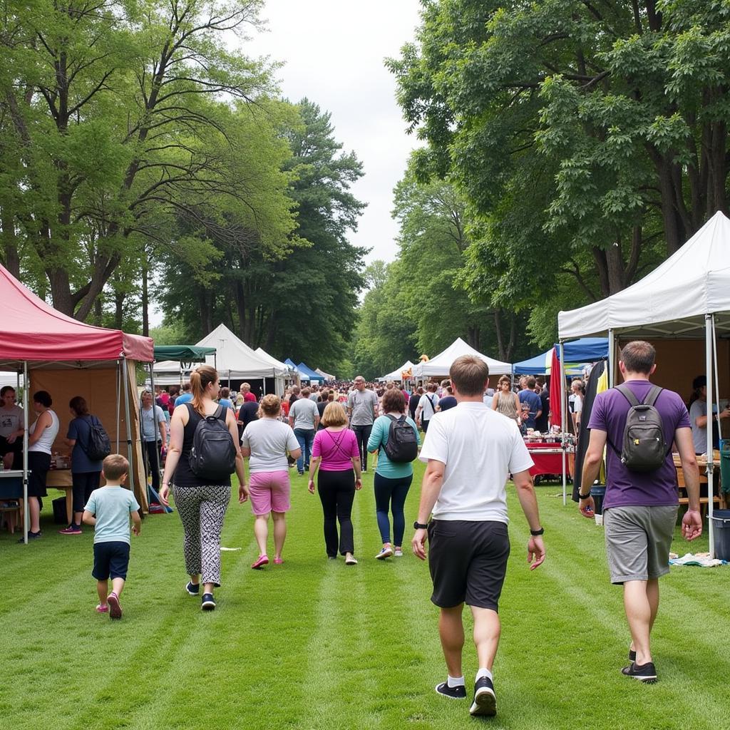 Community gathering at the Hiddenite Celebration of the Arts