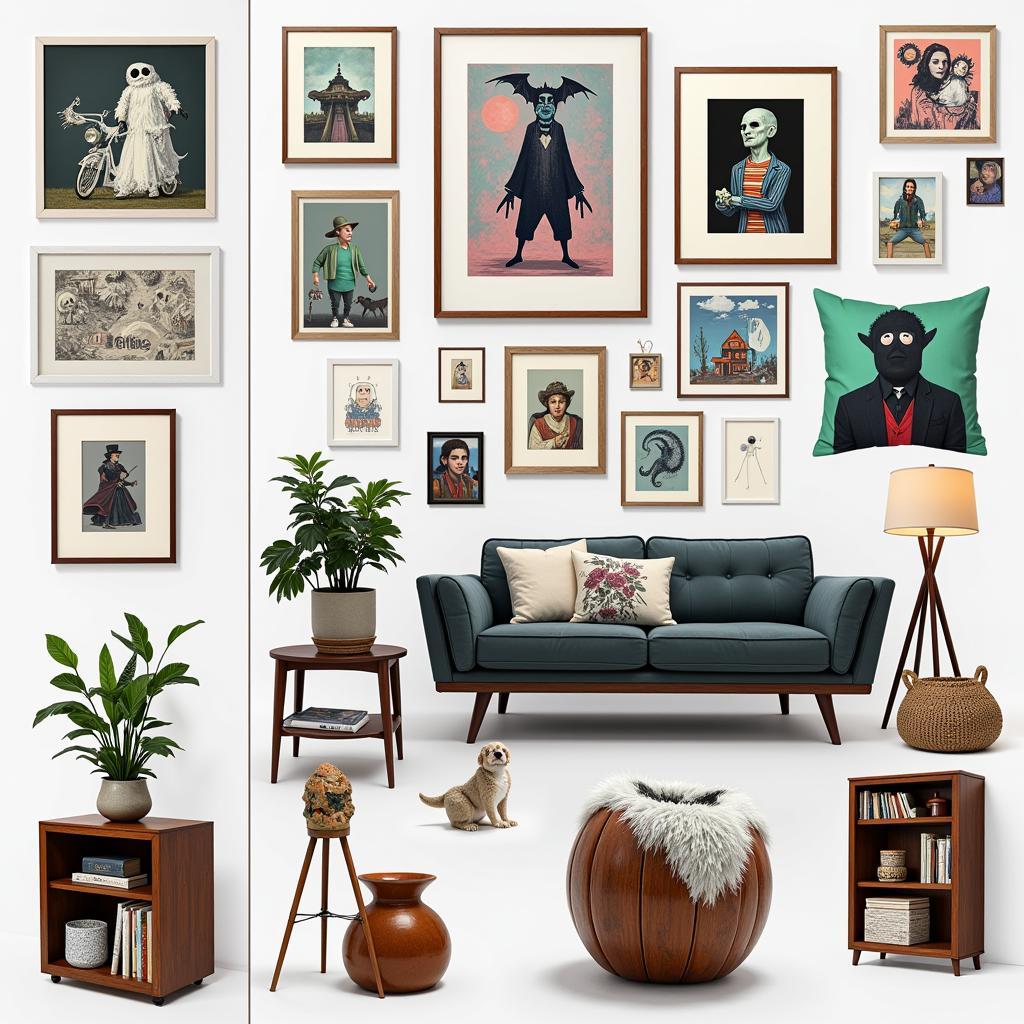 Examples of incorporating Hitchhiking Ghosts art into home decor