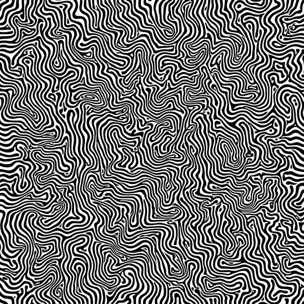 Hoa Văn Op Art Đen Trắng