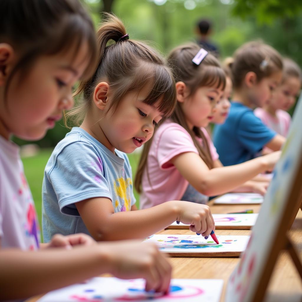 Hoạt động vẽ tranh cho trẻ em tại Art in the Park