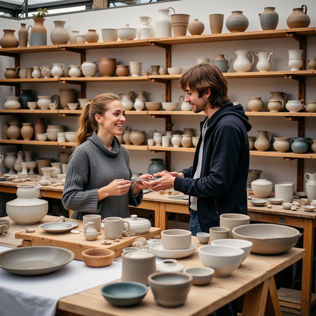 Pottery Booth at Holly Arts and Crafts Festival