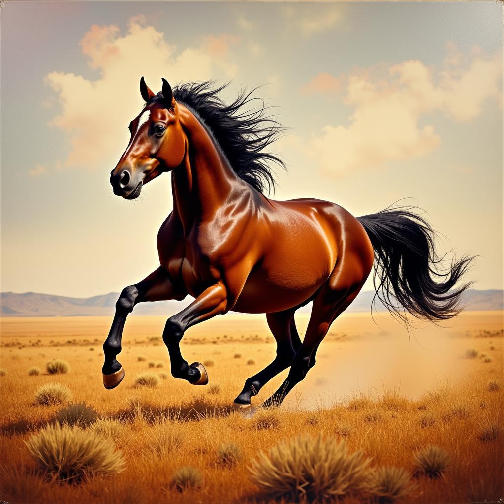 Wild Mustang Horse Canvas Art