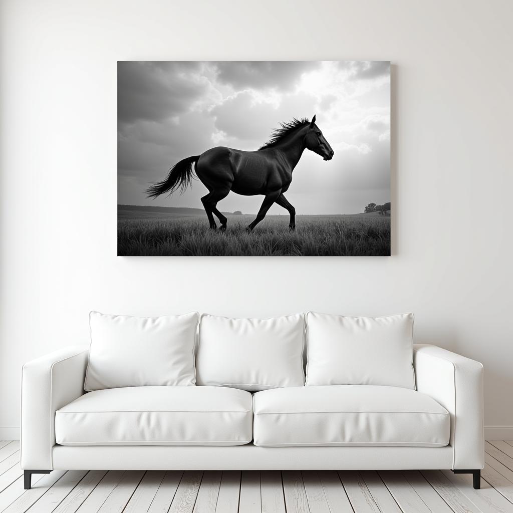 Horse Wall Art in a Modern Living Room