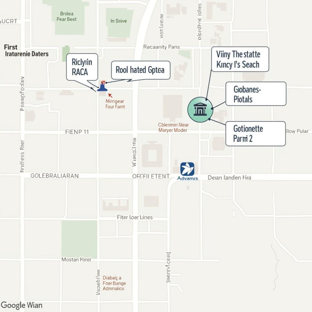 Map of hotels near the First Interstate Center for the Arts Spokane WA