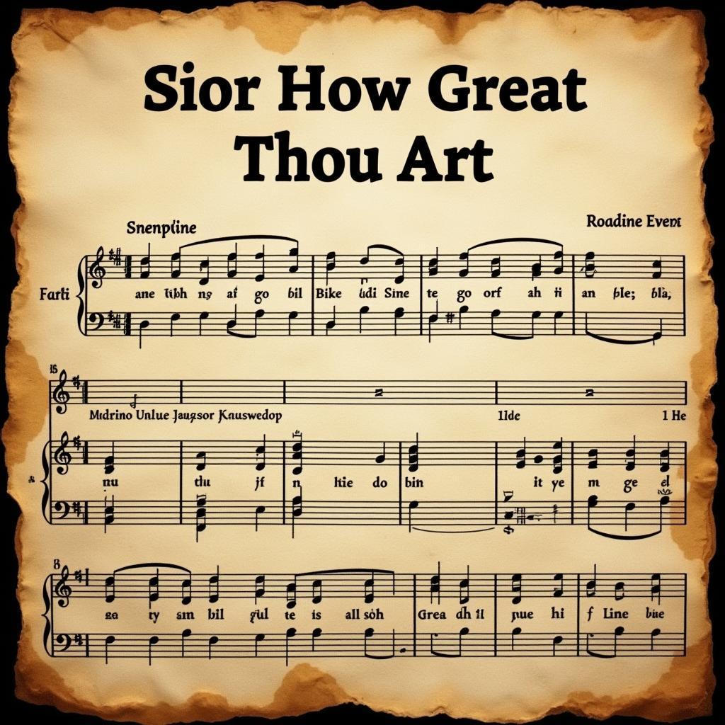 Vintage Sheet Music for "How Great Thou Art"