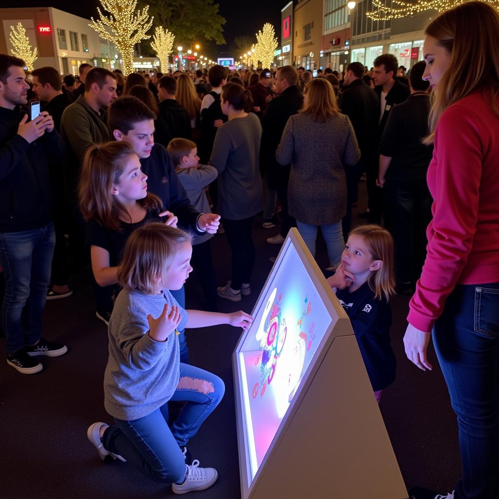 Families Enjoying Illuminate Art Walk Raleigh NC