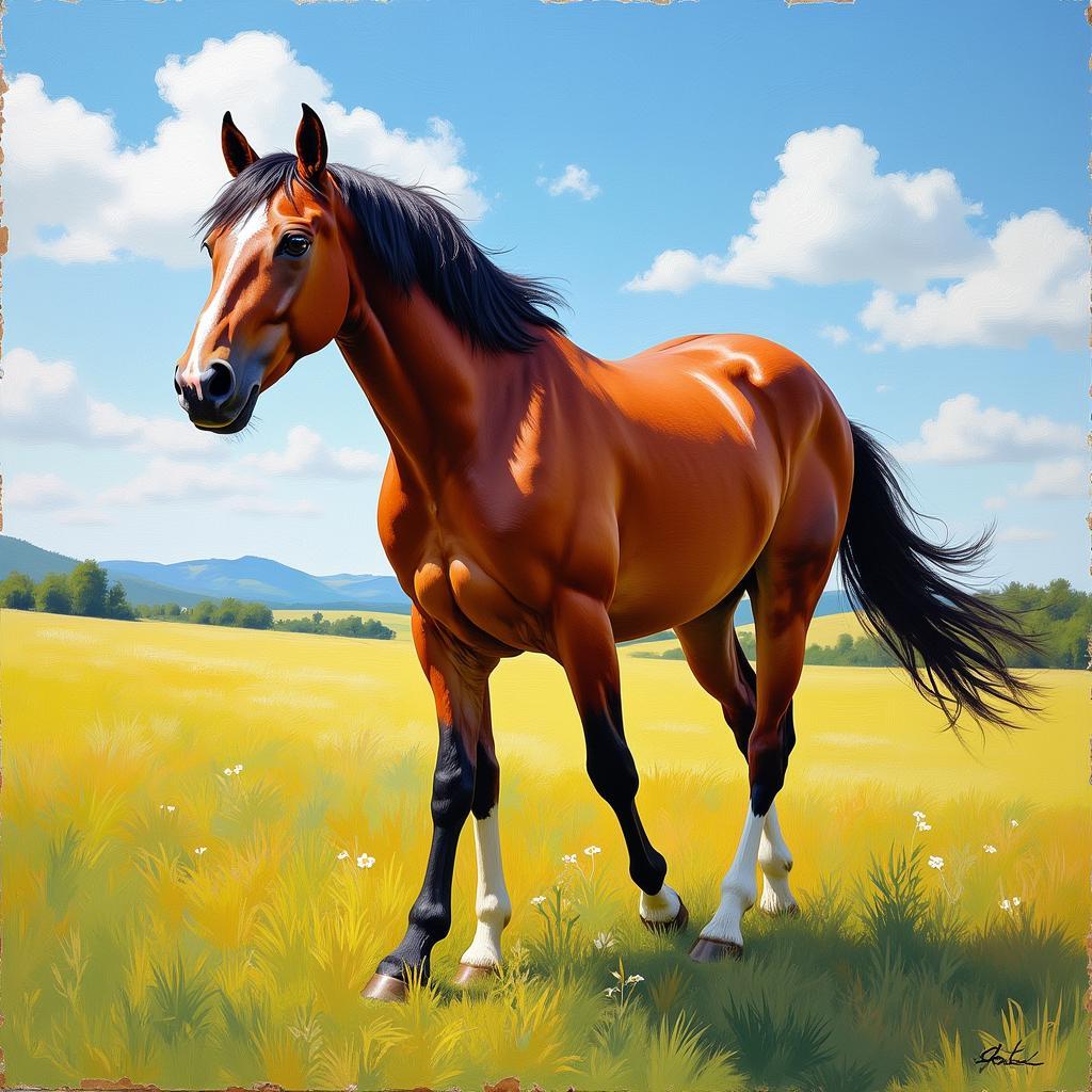 Impressionist Horse Painting