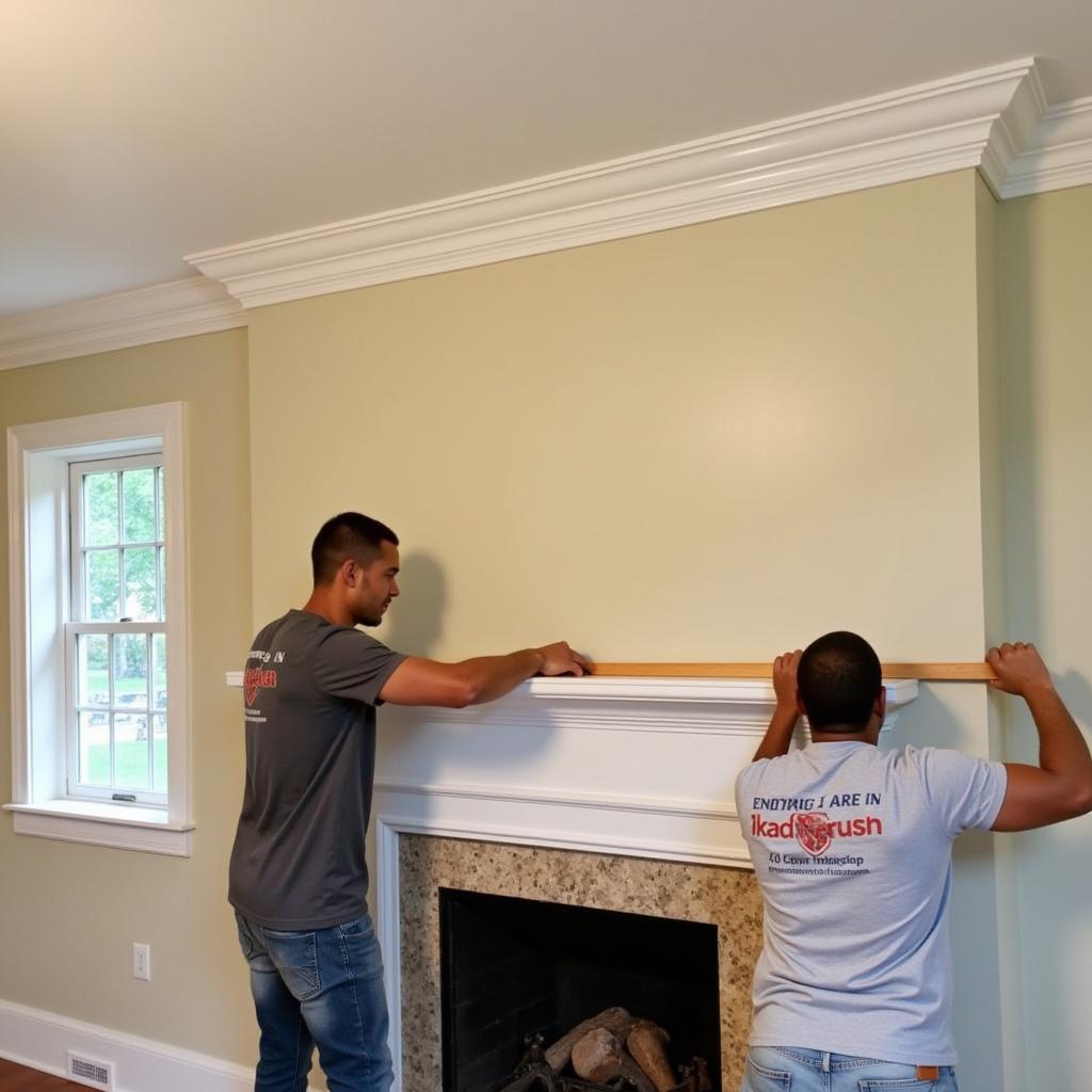 Installing Arts and Crafts Crown Molding in a Living Room