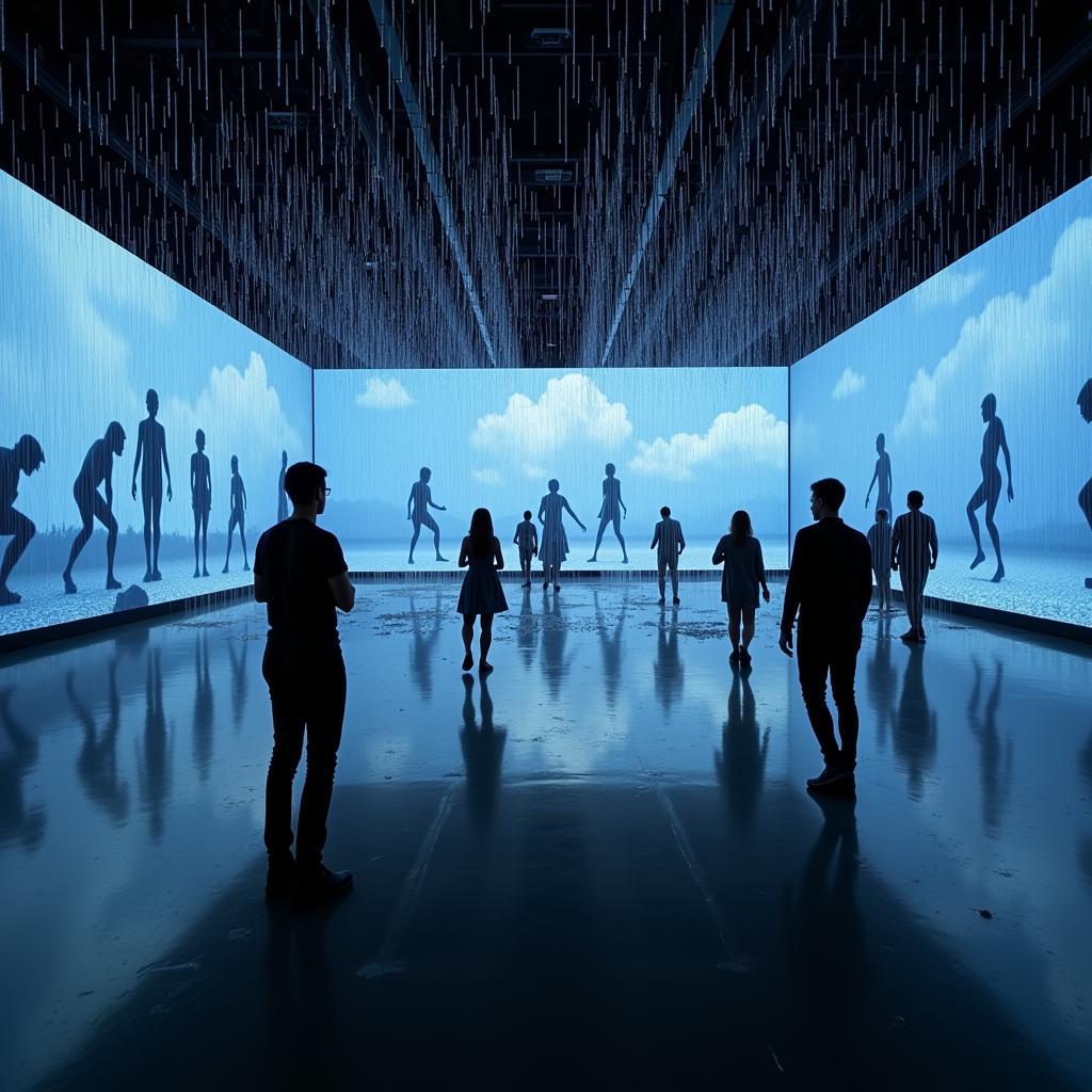 Interactive Art Installation: Dancing in the Simulated Rain