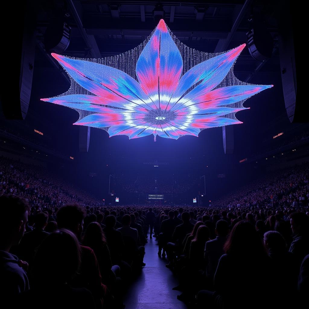 Interactive light installation captivating an arena audience