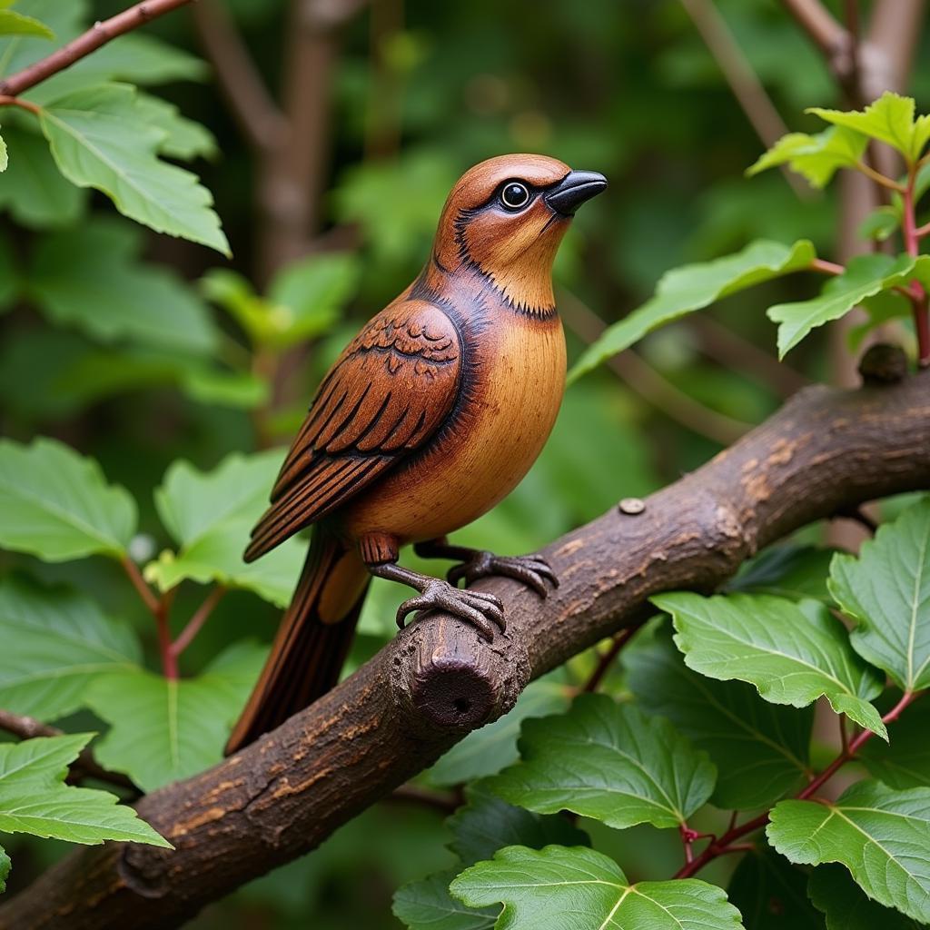 Intricately Carved Bird Garden Art