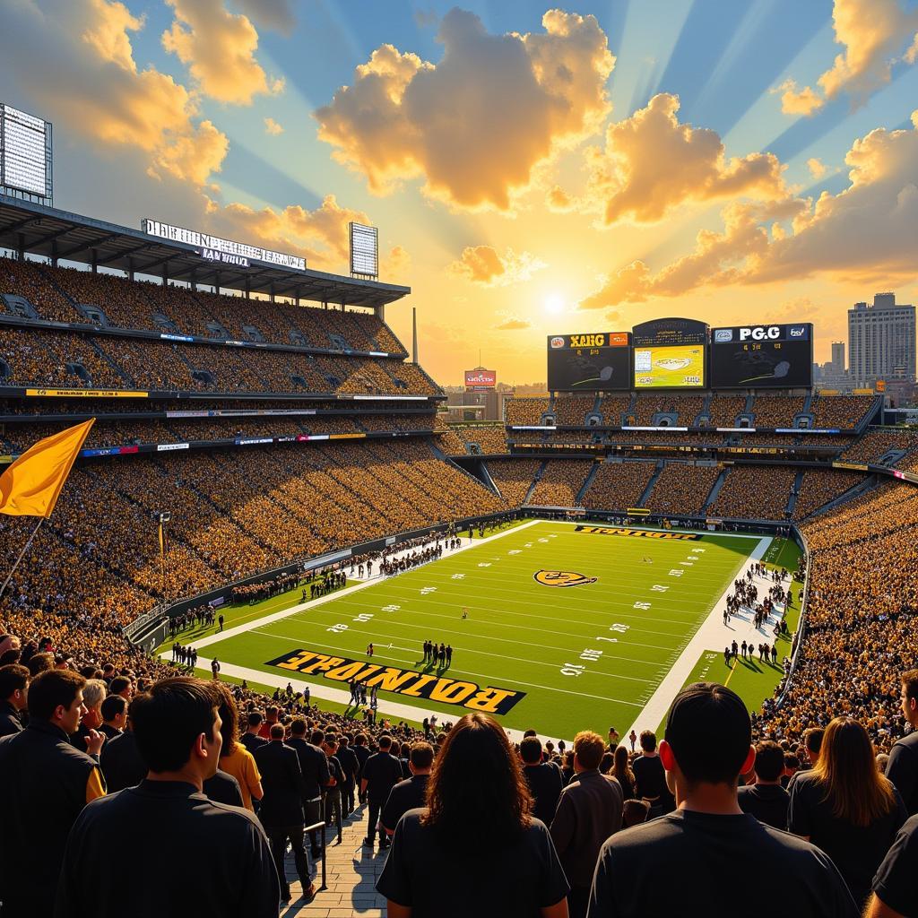 Iowa Hawkeye Oil Painting of Kinnick Stadium