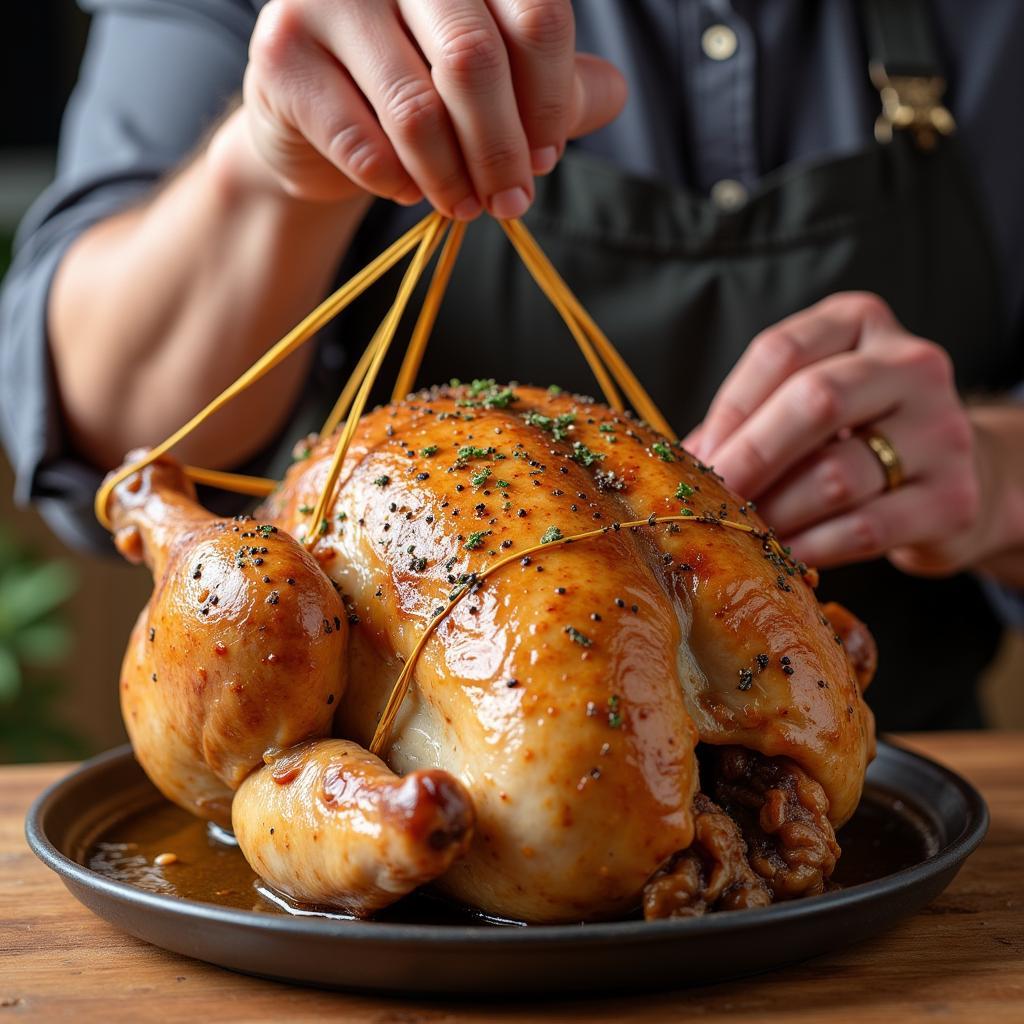 Jacques Pepin Roasting a Whole Chicken